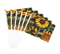 Fiore selvatico Stampa Girasole Palmare Bandiera Pole Bandiere portatili Decor Eventi Versatile Uso Gruppo Attività