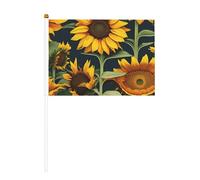 Fiore selvatico Stampa Girasole Palmare Bandiera Pole Bandiere portatili Decor Eventi Versatile Uso Gruppo Attività