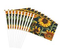 Fiore selvatico Stampa Girasole Palmare Bandiera Pole Bandiere portatili Decor Eventi Versatile Uso Gruppo Attività