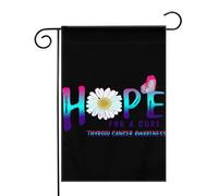 Fiore simbolo della speranza di una cura per il cancro alla tiroide. Bandiere da Giardino 12,5x18 Pollici - Banner dai Colori Vivaci per Decorazioni Esterne di Giardini e Case - Idee Regalo