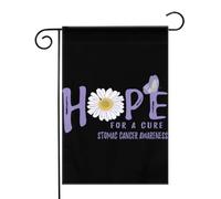 Fiore simbolo della speranza di una cura per il cancro allo stomaco. Bandiere da Giardino 12,5x18 Pollici - Banner dai Colori Vivaci per Decorazioni Esterne di Giardini e Case - Idee Regalo