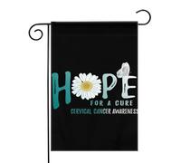 Fiore simbolo della speranza di una cura per il cancro cervicale. Bandiere da Giardino 12,5x18 Pollici - Banner dai Colori Vivaci per Decorazioni Esterne di Giardini e Case - Idee Regalo