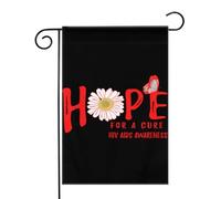 Fiore simbolo della speranza di una cura per l'HIV e la consapevolezza sull'AIDS Bandiere da Giardino 12,5x18 Pollici - Banner dai Colori Vivaci per Decorazioni Esterne di Giardini e Case - Idee Rega