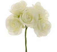 Fiore Singolo Rosa Bianco 4 cm. 12 Set da 6 pezzi B0704BIAN