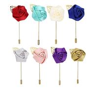 Fiore Spilla all'Occhiello, 8 Pezzi da Uomo Fatta a Mano di Raso Accessori alla Moda Classica Sposo Sposa Fiori Signora Corpetto Gioielli Decorazione del Vestito Parti per la Nuziale Puntello