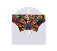 Fiore Stained Glass Printing Holiday Love Buckle Pearl Paper Bulk con buste di auguri, Thinking Of You Cards 4 X 6 pollici