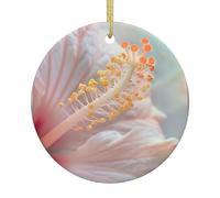 Fiore Stampa 2.9 Pollice Moda Rotondo Ceramica Albero di Natale Appeso Doppio Lato Stampa Home Decor Forniture