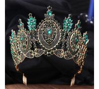 Fiore Strass Tiara Corona Per Le Donne Abito Da Sposa Regina Corone Da Sposa Corone Accessori Per Capelli Full En8 Oro
