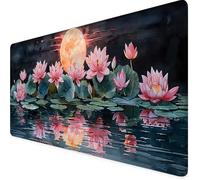 Fiore Tappetino Mouse Gaming xxl 600 x 300 mm, Tappetino Scrivania Rosa Con Bordi Cuciti, Presa Stabile su Superfici Lisce, Impermeabile Antiscivolo Mouse Pad per Gaming Accessori PC, Regalo g2-29H