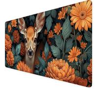 Fiore Tappetino Mouse Gaming xxl 800 x 400 mm, Tappetino Scrivania Colore arancione Con Bordi Cuciti, Presa Stabile su Superfici Lisce, Impermeabile Antiscivolo Mouse Pad per Gaming Accessori PC l2-3W