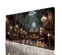 Fiore Tappetino Mouse xxl 140x60x0.3cm Impermeabile Tappetino Mouse Gaming Mousepad Architettura Base in Gomma Antiscivolo Bordi Cuciti Resistenti All'abrasione Mousepad per Scrivania Gaming Model6857