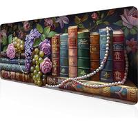 Fiore Tappetino per Mouse da Gioco Grande Esteso 1000x500x3mm, XXL Waterproof Tappetino Gaming, Mouse Pad Rosa, Tappetini Gaming con Base in Gomma Antiscivolo per Ufficio, Regalo Uomini PjY3247 3-1