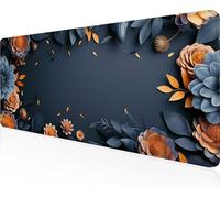 Fiore Tappetino per Mouse da Gioco Grande Esteso 140x60 cm, XXL Waterproof Tappetino Gaming, Mouse Pad Nero, Tappetini Gaming con Base in Gomma Antiscivolo per Ufficio, Regalo Uomini PjY8519 1-3