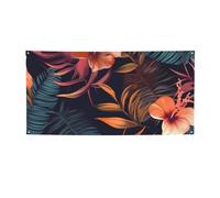 fiore tropicale Banner segno per esterni interni compleanno sfondo poster decorazioni per feste forniture sfondo foto con occhielli bandiera da parete personalizzata