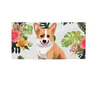 fiore tropicale e corgi Banner e segni all'aperto decorazione per feste indoor banner personalizzato con occhielli sfondo compleanno segno poster sfondo foto sfondo per matrimonio evento medio