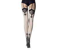 Fiore Vanity/Storia Calze Autoreggenti, 40 denari, Nero (Black 001), L Donna