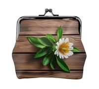 Fiore verde acqua su plancia stampato microfibra PU portafoglio in pelle bacio blocco mini sacchetto per rossetto chiave cambiamento organizzazione