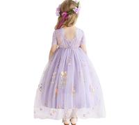 Fiore Vestito per Ragazze Abito in Tulle Abito Pizzo Indietro Principessa Compleanno Tutu Tulle Vestito Cerimonia Elegante Bambina Festivo Damigella d'Onore Festa di Nozze Abito da Ballo 2-8 Anno