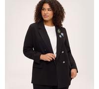Fiorella Rubino Blazer doppiopetto con spille gioiello floreali