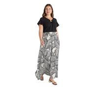FIORELLA RUBINO: Gonna Lunga Stampata Curvy Size Nero Stagione Primavera Estate 2025.