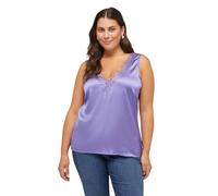 FIORELLA RUBINO: Top in Raso con Scollo a V in Pizzo Viola. 43 Stagione Autunno Inverno 2024