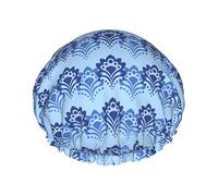 Fiorellino blu Riutilizzabile Impermeabile Lavabile Regolabile Adatto a donne Tutte le lunghezze Cuffia da a