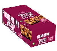 Fiorentini Peanut Butter & Choco Bar Super Protein, Snack Proteico con Arachidi, Cioccolato Fondente e Mandorle, VeganOK, ShowBox 24x38g