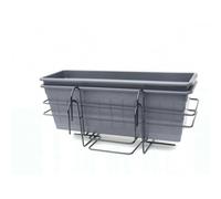 Fiorera da esterno in plastica con sottovaso nero 40 cm 2pz