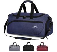 FIORETTO 35L Borsone Palestra Borsone da Palestra Sportivo da Donna e Uomo con Scomparto per Scarpe, Borsone da Viaggio per il Fine Settimana, Borsone da Notte per Donna Blu