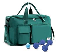 FIORETTO Borsone sportivo da donna con scomparto per scarpe, borsa da viaggio per il fine settimana, borsa da viaggio per la notte, borsa da donna, impermeabile, borsa da ospedale per nuoto con stampa