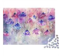 Fiori Acquerello Viola Puzzle 1000 Pezzi Carta Puzzle per Adulti Stile Artistico Onirico Relax Decorazione Casa 70x50cm/1000pcs