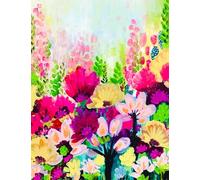 Fiori ad acquerello Dipingere con i Numeri per Adulti,con Telaio Kit di pittura su Tela Set di Pittura a Olio Fai da Te con pennelli e Colori Acrilica Paint by Numbers Decora la casa Regalo 55x70 cm