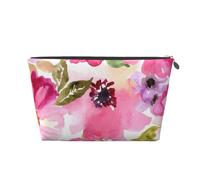 Fiori ad acquerello rosa fucsia, Borsa da toilette Borsa per trucco Borsa per cosmetici Borsa da toilette da viaggio portatile