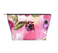 Fiori ad acquerello rosa fucsia, Borsa da toilette Borsa per trucco Borsa per cosmetici Borsa da toilette da viaggio portatile
