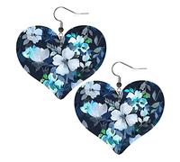 Fiori ad Orecchini in pelle a forma di cuore Orecchini pendenti semplici da donna per lei