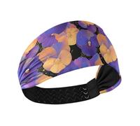Fiori Arancione Viola Viole Del Pensiero di Raffreddamento fasce morbide per le donne Elastiche tennis fasce per il sudore per Calcio Yoga Allenamenti diademi para el cabello
