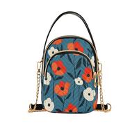 Fiori arancioni Sfondo blu pacchetti alla moda per le donne cross body con multi tasche borse per le signore