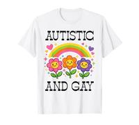 Fiori Arcobaleno Cuori Autistici E Gay LGBTQ Maglietta