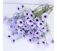 Fiori artificiali 12 fasci di seta artificiale margherita fiori finti resistenti ai raggi UV, fiori di campo finti per esterni, composizioni per la casa, il giardino per la decorazione (viola)