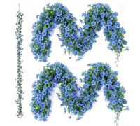 Fiori artificiali, 2 pezzi, 1,8 m, ghirlanda di vite da appendere con design viola in rattan, decorazione per feste di nozze, realistiche, composizioni floreali finte, decorazione per casa e giardino