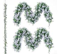 Fiori artificiali, 2 pezzi, 1,8 m, ghirlanda di vite da appendere con design viola in rattan, decorazione per feste di nozze, realistiche, composizioni floreali finte, decorazione per la casa e il