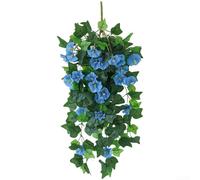 Fiori artificiali a forma di tromba, imitando la gloria mattutina, per decorazioni fai da te, progetti artigianali, sfondi per matrimoni e vetrine di negozi al dettaglio (blu)