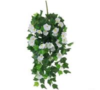 Fiori artificiali a forma di tromba, imitando la gloria mattutina, per decorazioni fai da te, progetti artigianali, sfondi per matrimoni e vetrine di negozi al dettaglio (bianco)