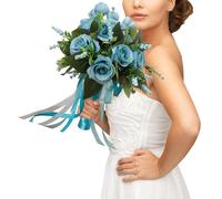 Fiori Artificiali Bianchi - Fiori di Seta Bianchi creativi in Stile Occidentale, Rose Artificiali, Bouquet da Sposa, Decorazione per la tavola, Shower, Festa di Compleanno, casa