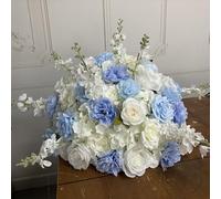 Fiori Artificiali Blu, Floreali finte in Seta Fatte a Mano a Forma di Sfera per centrotavola, Decorazioni per Matrimoni, Feste, casa, progetti Fai da Te e Oggetti di Scena per la Fotografia,60cm