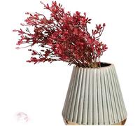 Fiori artificiali, bouquet di 5 rami rosa lavanda erba design realistico steli flessibili lunga durata decorazione casa ufficio matrimonio (rosso vinaccio)