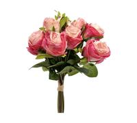 Fiori Artificiali Bush Bouquet da 13 ROSE bocciolo colore FUXIA 19BY