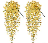 Fiori artificiali da appendere che ricordano la gloria mattutina con accenti viola eucalipto, per balcone, giardino, casa, esposizione commerciale (C)