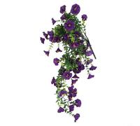 Fiori artificiali da appendere Morning Glory con foglie di eucalipto, 75 cm, in seta, pianta finta per esterni o interni, decorazione per la casa, resistente alle intemperie, colore rosa (color loto)