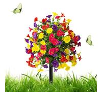 Fiori artificiali da esterno con da terra, resistenti ai raggi UV | Fiori artificiali per fioriera, cortile, prato, giardino, terrazza, veranda, balcone e interni